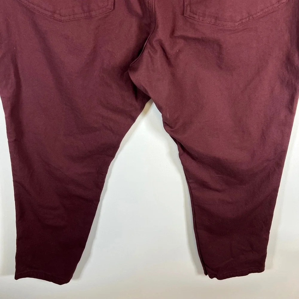 Duluth Trading‎ Co Mens Flex Fire Hose Pants Burgundy Straight Fit 32x30